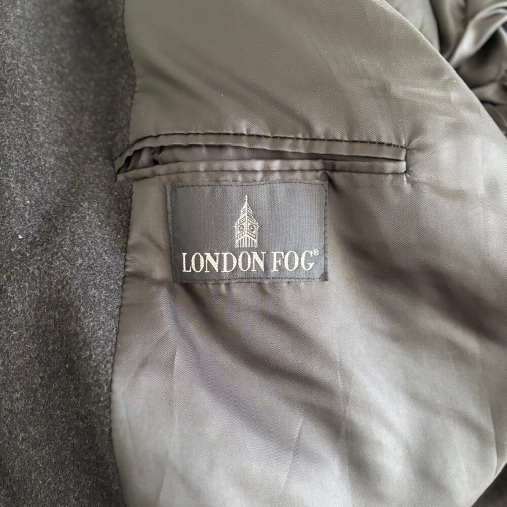 London Fog charcoal wool trench, men's XL - Picture 3 of 4